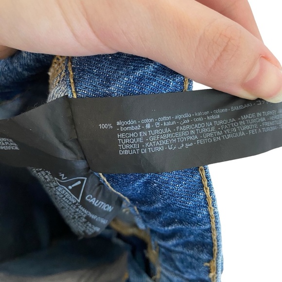 Zara Cargo Pants High Waisted Pockets Medium Blue Denim Bloggers Favorite Size 0 - Picture 11 of 16